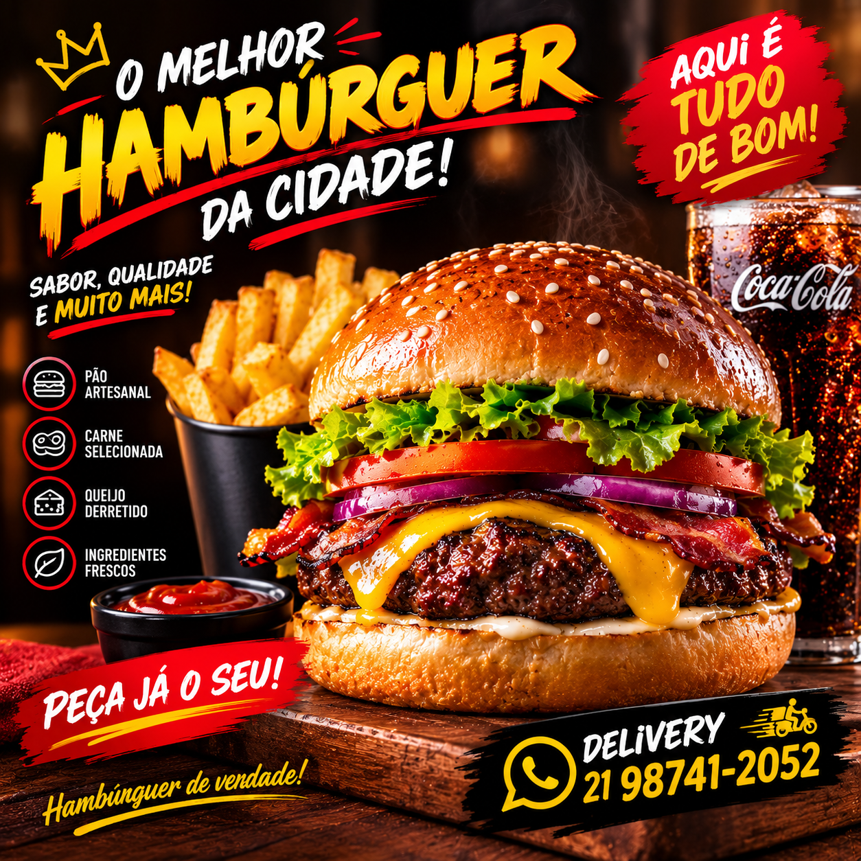 Hambúrguer artesanal